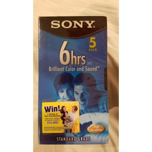 소니 Sony VHS T-120VL/WA Standard Grade VHS Tape - 5 pack