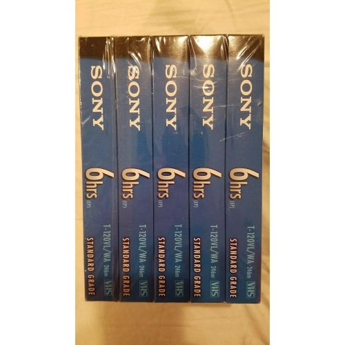 소니 Sony VHS T-120VL/WA Standard Grade VHS Tape - 5 pack