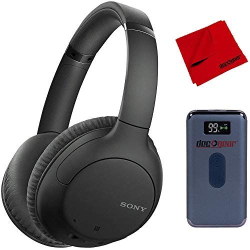 소니 Sony WH-CH710N Wireless Noise-Canceling Headphones (Black) with Portable Charger Bundle