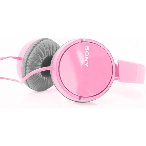 소니 SONY Over Ear Best Stereo Extra Bass Portable Foldable Headphones Headset for Apple iPhone iPod/Samsung Galaxy / mp3 Player / 3.5mm Jack Plug Cell Phone (Rose)