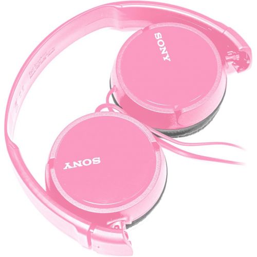 소니 SONY Over Ear Best Stereo Extra Bass Portable Foldable Headphones Headset for Apple iPhone iPod/Samsung Galaxy / mp3 Player / 3.5mm Jack Plug Cell Phone (Rose)