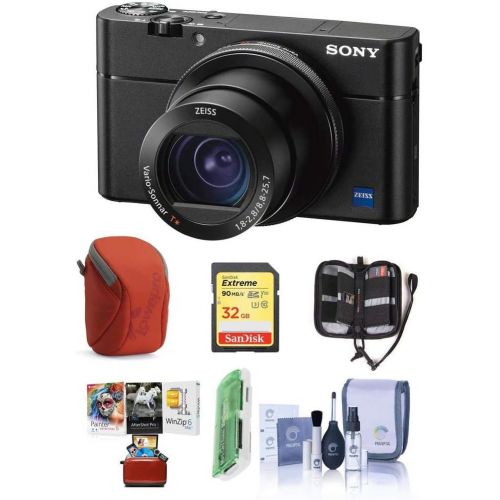 소니 Sony Cyber-Shot DSC-RX100 VA Digital Camera, Black - Bundle with 32GB SDHC U3 Card, Camera Case, Cleaning Kit, Memory Wallet, Card Reader, Mac Software Package