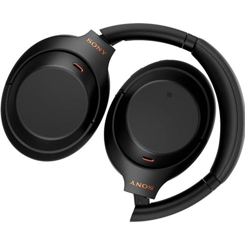 소니 Sony WH1000XM4/B Premium Noise Cancelling Wireless Over-The-Ear Headphones with Built in Microphone Black Bundle with Deco Gear Hard Case + Pro Audio Headphone Stand + Microfiber C
