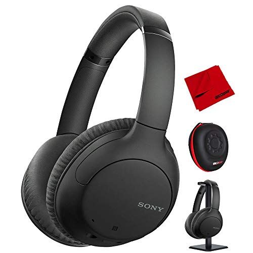 소니 Sony WH-CH710N Wireless Noise-Canceling Headphones Bundle with Deco Gear Headphone Case and Stand for The WHCH710N Model Headphones (Black)