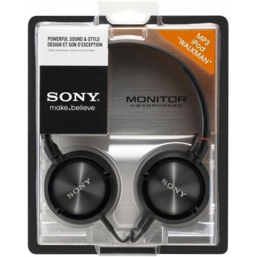 소니 Sony Lightweight Dynamic Studio Monitor Stereo Headphones with Superior Sub-Harmonic Bass Response, Pressure Relieving Earpads, Swivel Earcups, High Power Neodymium Magnets, 30mm D