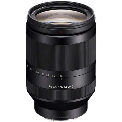 소니 Sony FE 24-240mm F3.5-6.3 OSS E-Mount Lens Bundle with 72mm UV Filter, Lens Case, Cleaning Kit, LensCap Leash, PC Software Package