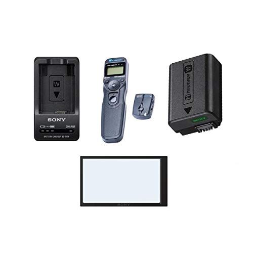 소니 Sony A6000/A6300 Accessory Bundle with NPFW50 Battery, BC-TRW Charger, Screen Protector, Wireless Remote Control