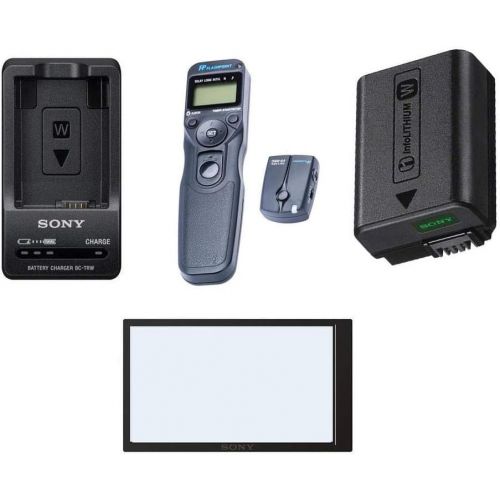 소니 Sony A6000/A6300 Accessory Bundle with NPFW50 Battery, BC-TRW Charger, Screen Protector, Wireless Remote Control