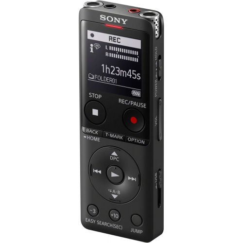 소니 Sony ICD-UX570 Series UX570 Digital Voice Recorder (Black) with Knox Gear Hardshell Case Condenser Microphone Bundle (3 Items)