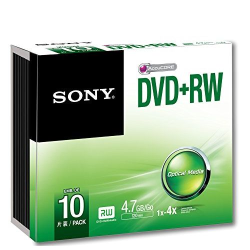 소니 Sony 10DPW47R2 4X 4.7 GB DVD plus RW Discs 10-Pack (Discontinued by Manufacturer)