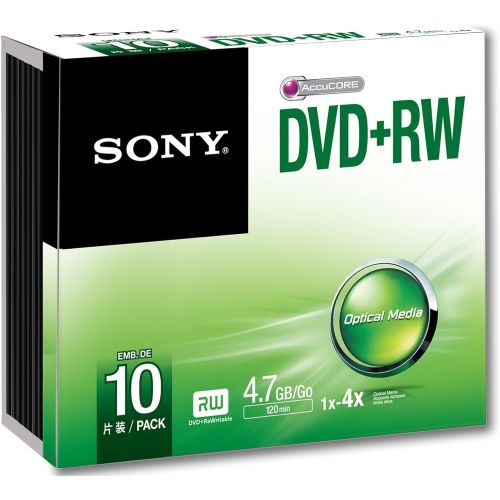 소니 Sony 10DPW47R2 4X 4.7 GB DVD plus RW Discs 10-Pack (Discontinued by Manufacturer)