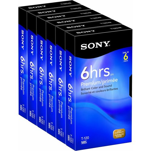 소니 Sony 6T120VR 120-Minute VHS 6-Pack (Discontinued by Manufacturer)