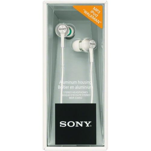 소니 Sony MDR-EX450-W Earphones with Aluminium Housing - White