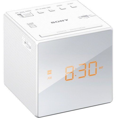 소니 Sony Compact AM/FM Alarm Clock Radio with Large Easy to Read Backlit LCD Display