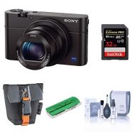 Sony Cyber-Shot DSC-RX100 III Digital Camera, 20.1MP - Bundle with Case, 32GB Class 10 SDHC Card, Cleaning Kit, USB Card Reader