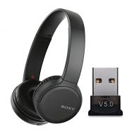 Sony WH-CH510 Wireless On-Ear Headphones (Black) with USB Bluetooth Dongle Adapter Bundle (2 Items)