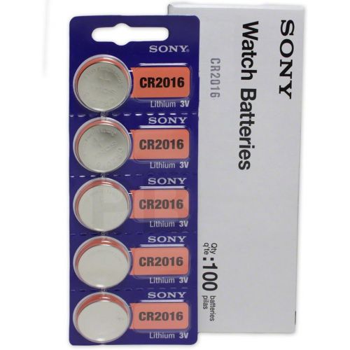 소니 Sony CR2016 3 Volt Lithium Manganese Dioxide Batteries, Genuine Sony Blister Packaging (100 Pieces)