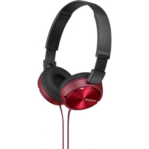 소니 Sony Foldable Headphones with Smartphone Mic and Control - Metallic Red