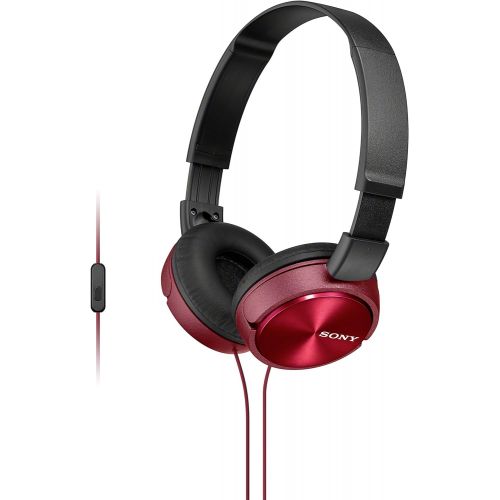 소니 Sony Foldable Headphones with Smartphone Mic and Control - Metallic Red