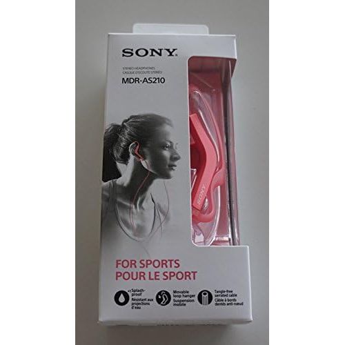 소니 Sony MDR-AS210 Sports in-Ear Splashproof Headphones -Pink