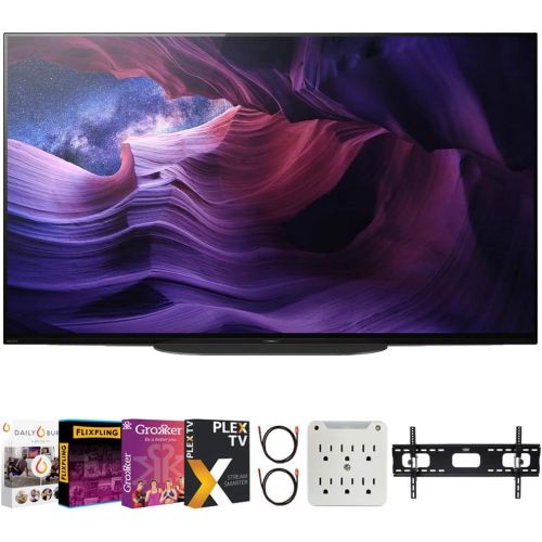 소니 Sony XBR48A9S 48-inch A9S 4K Ultra HD OLED Smart TV (2020) Bundle with Premiere Movies Streaming 2020 + 30-70 Inch TV Wall Mount + 6-Outlet Surge Adapter + 2X 6FT 4K HDMI 2.0 Cable