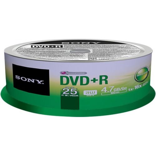 소니 Sony 25DPR47SP 16x DVD+R 4.7GB Recordable DVD Media - 25 Pack Spindle