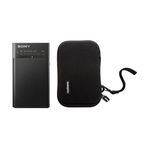 소니 Sony ICFP27 Portable AM/FM Radio with Speaker with Knox Gear Travel and Storage Case (2 Items)