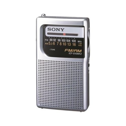 소니 Sony ICF-S10MK2 Pocket AM/FM Radio, Silver