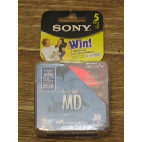 소니 Sony MiniDiscs, 5-Pack 5MDW80CL2