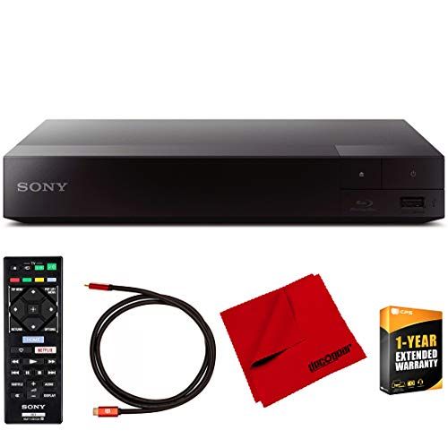 소니 Sony BDP-S1700 Streaming Blu-ray Disc Player with Dolby TrueHD and DTS Master Audio Bundle with Deco Gear 6 ft High Speed HDMI 2.0 Cable and Microfiber TV Screen Cloth