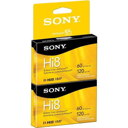 소니 Sony P6120HMPR/2C 2-Pack 120-Minute Hi8 Tape with Hangtab