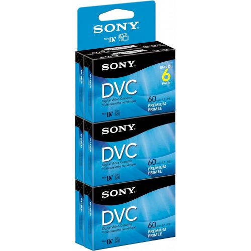 소니 Sony DVM60PRR/6C 6-Pack 60-Minute Premium DVC with Hangtab