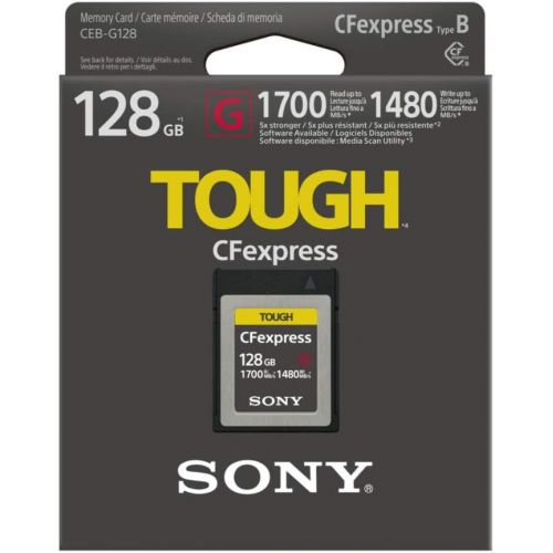 소니 Sony 128GB Tough CEB-G Series CFexpress Type B Memory Card MRWG1T CFe-B/XQD Memory Card Reader and Knox Gear 3.0 4 Port USB Hub Bundle (3 Items)