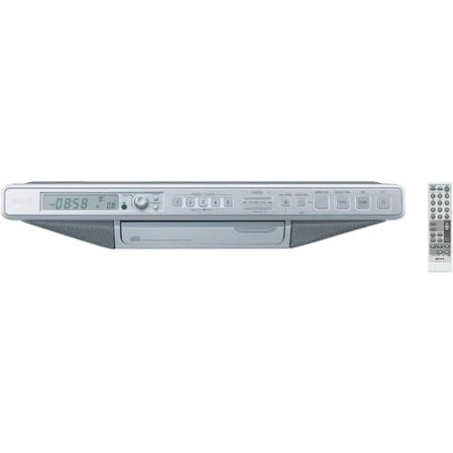 소니 Sony ICF-CD553RM Under Cabinet Kitchen CD Clock Radio (Silver) (Discontinued by Manufacturer)