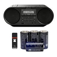 Sony ZSRS60BT CD Boombox with Bluetooth and NFC (Black) with Kodak 32GB USB 2.0 Flash Drive and Batteries (2) 4-Pack Bundle (4 Items)