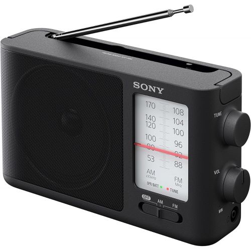 소니 Sony ICF-506 Analog Tuning Portable FM/AM Radio, Black, 2.14 lb