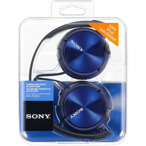 소니 Sony Foldable Headphones with Smartphone Mic and Control - Metallic Blue