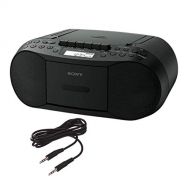 Sony Stereo CD/MP3 Cassette Boombox, AM/FM Radio, Cassette Recorder, Headphone & Auxiliary Jacko, Black - Includes a 6 FT Aux Cable