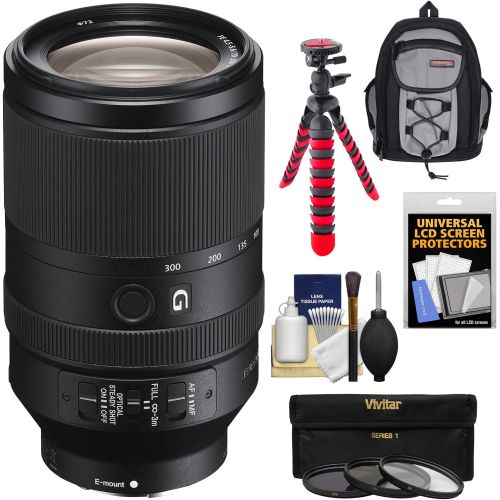 소니 Sony Alpha E-Mount FE 70-300mm f/4.5-5.6 G OSS Zoom Lens with 3 Filters + Backpack Case + Flex Tripod + Kit for A7, A7R, A7S Mark II Cameras