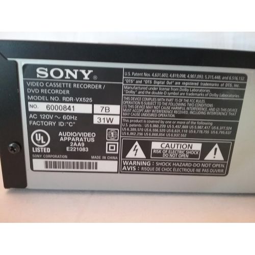 소니 Sony RDR-VX525 DVD/VHS Player/Recorder