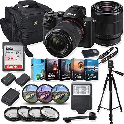 소니 Sony Alpha a7 II Mirrorless Digital Camera with FE 28-70mm f/3.5-5.6 OSS Lens + Photo/Video Editing Software Bundle with Professional Accessory Kit