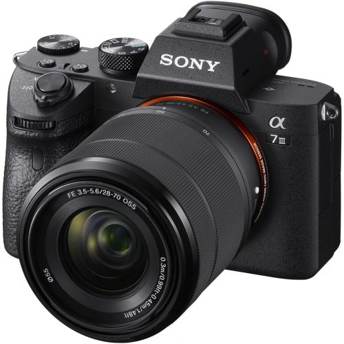 소니 Sony a7III Full Frame Mirrorless Interchangeable Lens Camera with 28-70mm Lens + 64GB Memory & Flash a7III Accessory Bundle