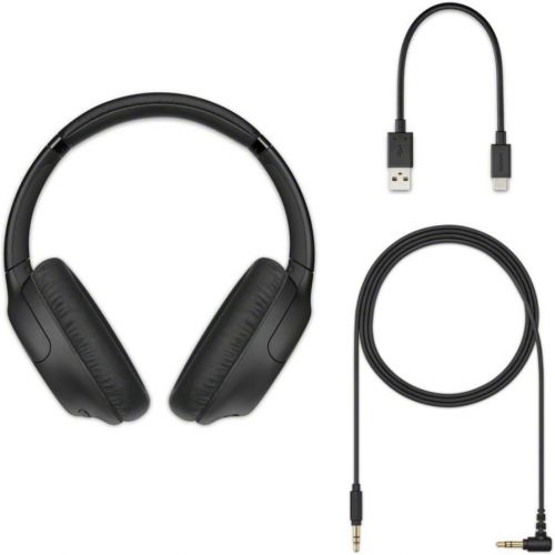 소니 Sony WHCH710N Wireless Bluetooth Noise Canceling Over-The-Ear Headphones (Black) with Knox Gear Headphone Hanger Mount Bundle (2 Items)