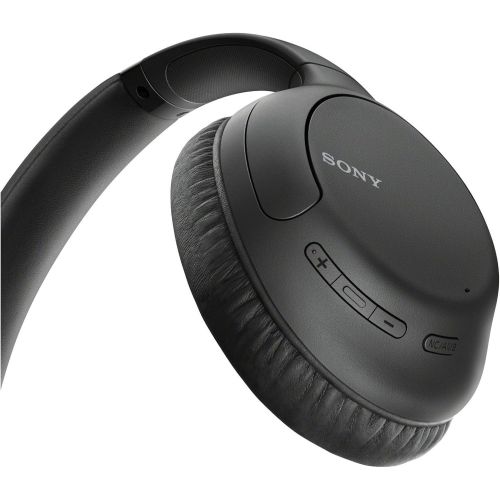 소니 Sony WHCH710N Wireless Bluetooth Noise Canceling Over-The-Ear Headphones (Black) with Knox Gear Headphone Hanger Mount Bundle (2 Items)