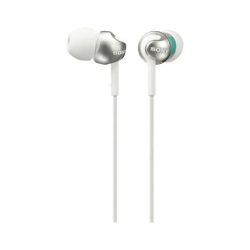 소니 Sony Deep Bass Earphones with Smartphone Control and Mic - Metallic White