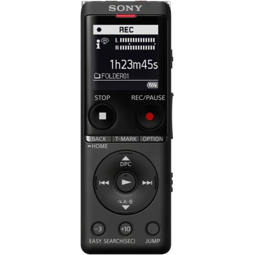 소니 Sony ICD-UX570 Digital Voice Recorder (Black) with 16GB Memory Card Bundle (2 Items)