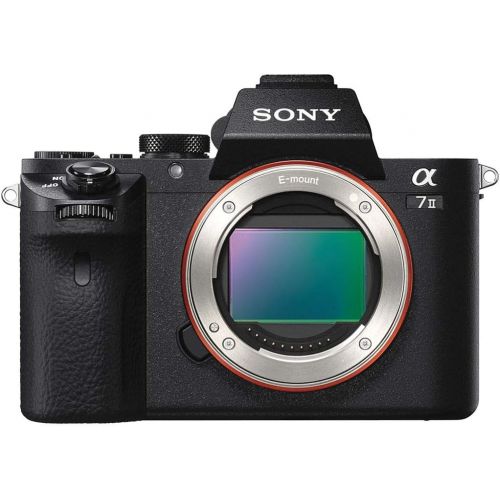 소니 Sony Alpha a7II Mirrorless Digital Camera, 24.3MP, Bundle with Camera Holster Case, 32GB Class 10 SDHC Card, Cleaning Kit, SD Card Reader, Card Wallet