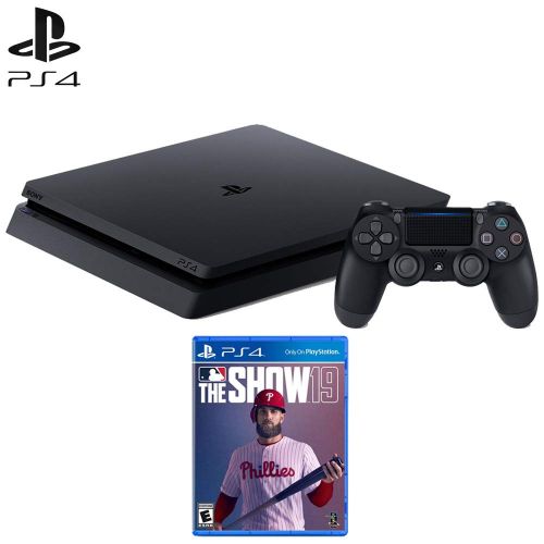 소니 Sony Playstation 4 Slim Gaming Console 1 TB Core-Jet Black (CUH-2215B) MLB The Show 19 Standard Edition Video Game