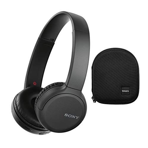 소니 Sony WH-CH510 Wireless Bluetooth On-Ear Headphones (Black) with USB-C Charging and Built-in Microphone with Knox Gear Hard-Shell Case Bundle (2 Items)
