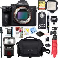 Sony a7III 24.2MP Full Frame Mirrorless Interchangeable Lens Camera Body + 64GB Memory & Flash a7III Accessory Bundle